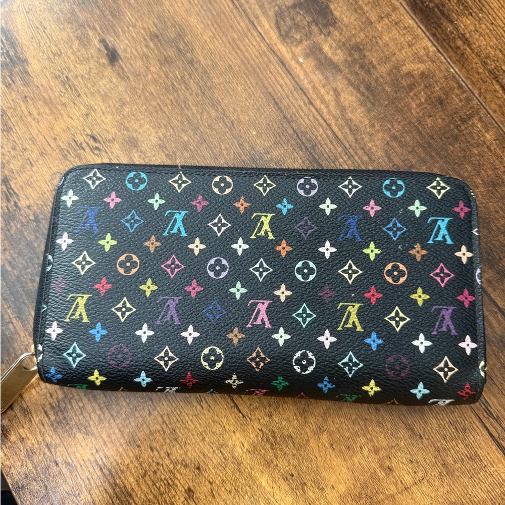 Louis Vuitton Black Multicolor Monogram Zip Wallet